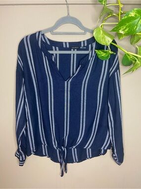Blu Pepper Striped Tie Top